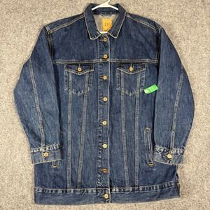 Gap Oversized Denim‎ Trucker Jacket Men's Medium Blue Cotton Long Sleeve